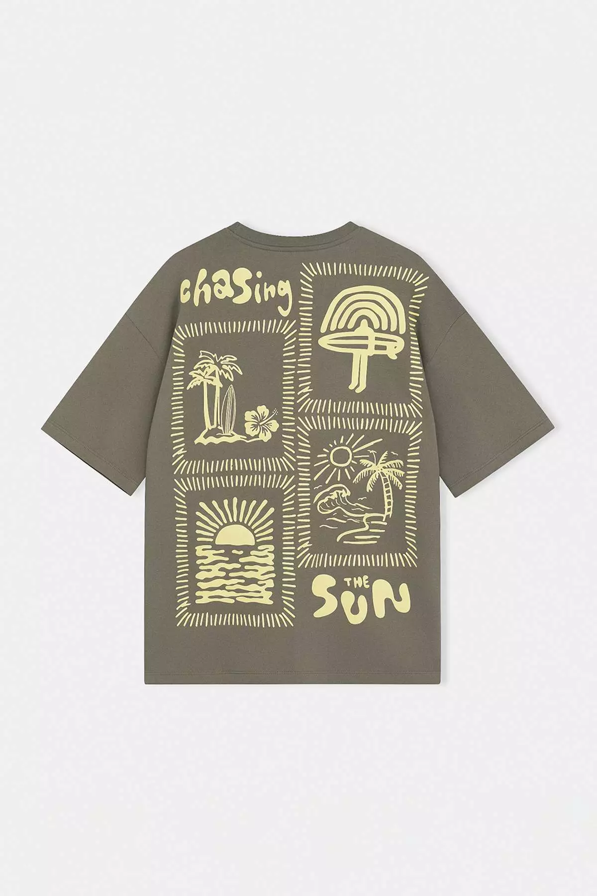 5% OFF Trendyol Khaki Unisex Oversized /Wide Cut Printed 100% Cotton T-Shirt Tmnss25Ts00031