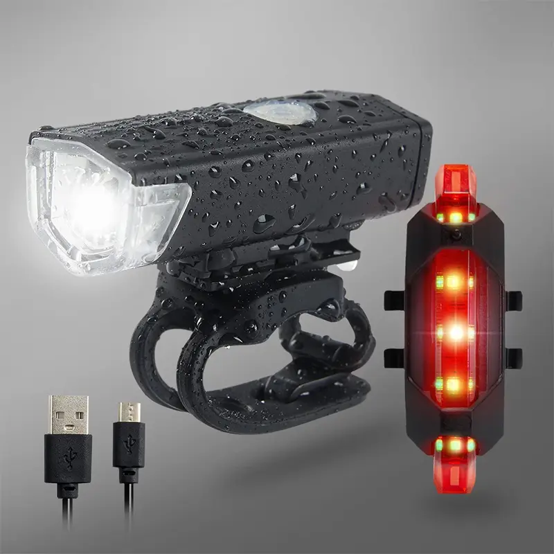 46% OFF Bike Bicycle Light USB LED Rechargeable Set MTB Road Front Back Headlight Lamp