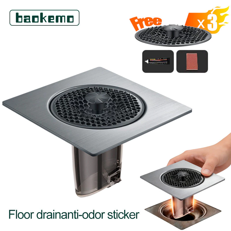 50% OFF BAOKEMO Stainless Steel Anti-Odor Floor Drain Universal Fit for Bathroom Shower
