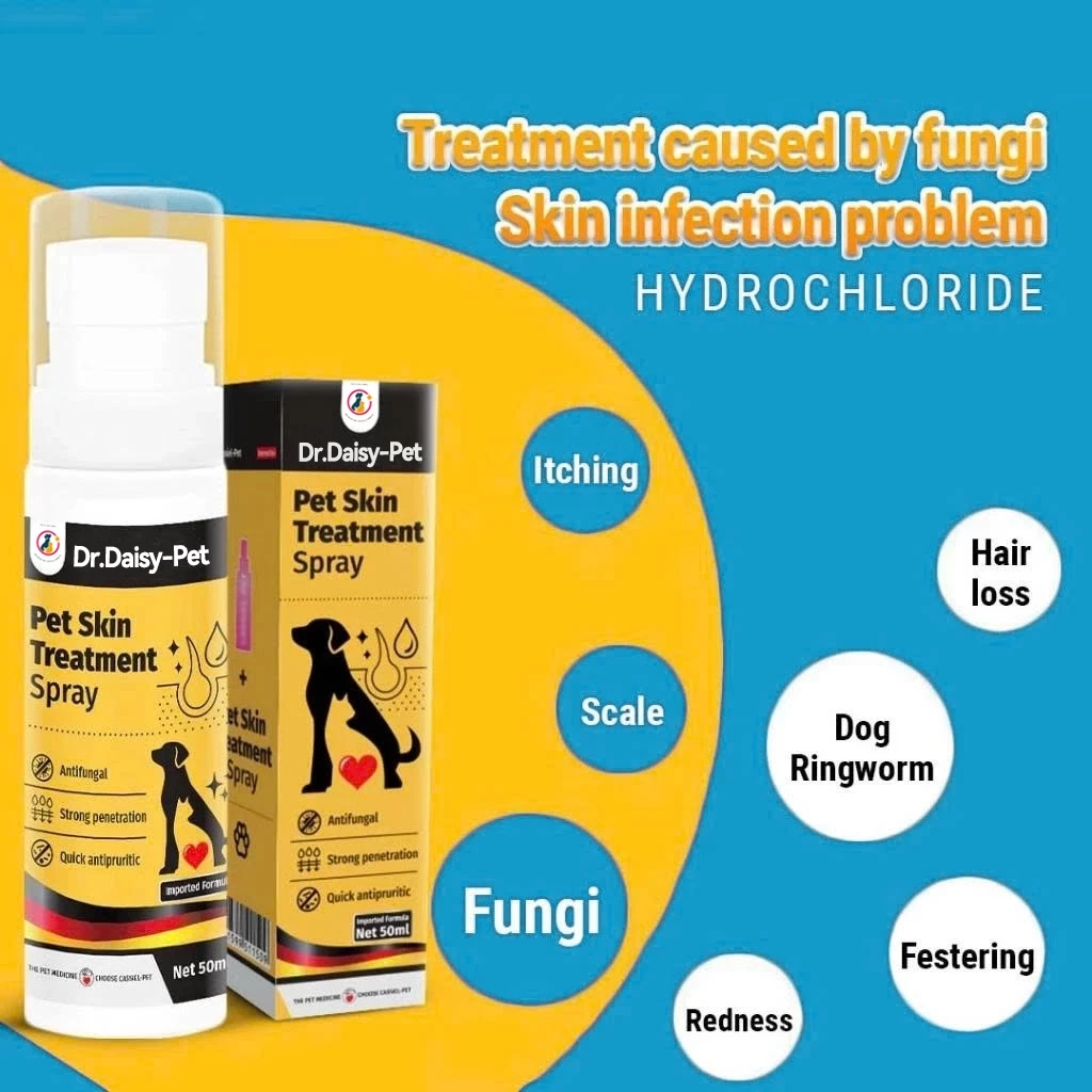 50%OFF Pet Antifungal Wound Spray For Itching,Ringworm,Mange,Fungal Dogs&Cats Skin Anti Tick and Flea anti