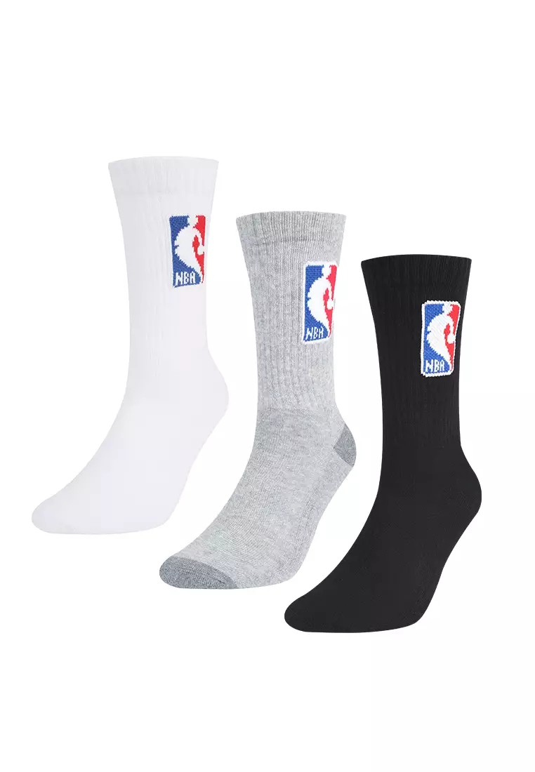 54% OFF Nba Basics Mid Tube Tripack Socks With Embroidery Logo