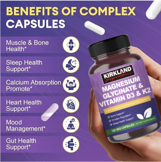 Save up to Php90 Kirkland Magnesium Glycinate with Vit D3 & K2