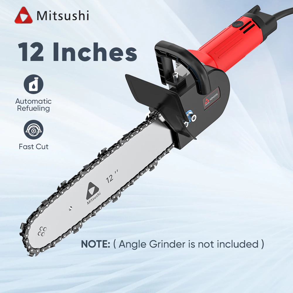 78% OFF Mitsushi Electric Angle Grinder Chainsaw Adapter 12Chain and Bar Professional Cutting Machine Attach