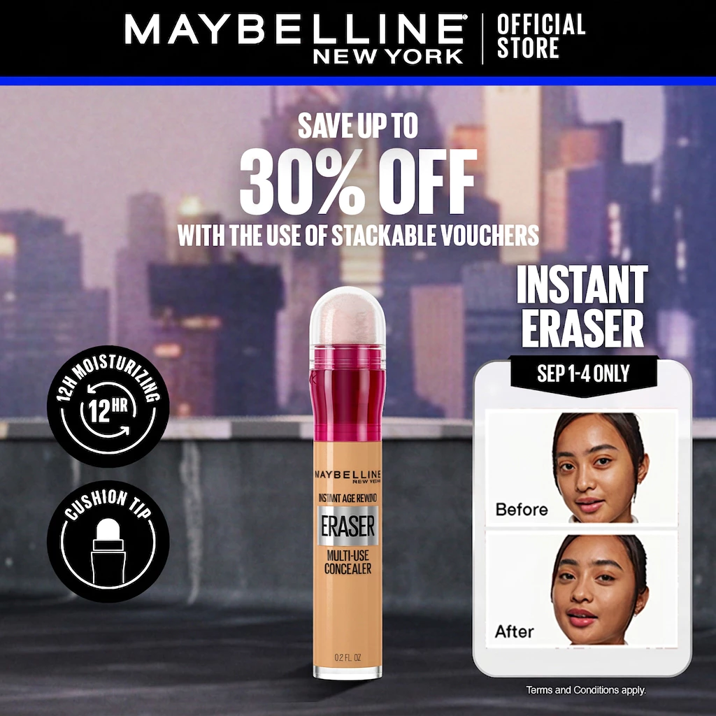14% OFF Maybelline Instant Eraser 12HR Multi-use 2-in-1 Cushion Concealer & Treatment, Full Coverage