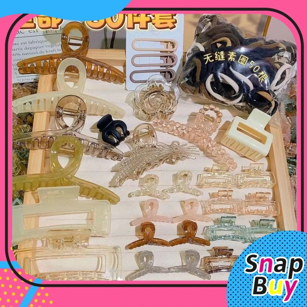 1% OFF 80Pcs/Set Hair Clip For Women Head Grab Clip Large Card Flower Hair Clamps Hair Shark Claw Bundle
