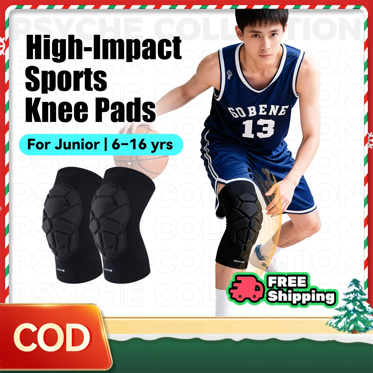 17% OFF PSYCHE Knee Pad Basketball Volleyball Football Knee Pads Knee Compression Sleeves  Kids Adult Women Men Knee Brace Knee Support High Quality Sports Black With Shock-Absorbing EVA Foam Block