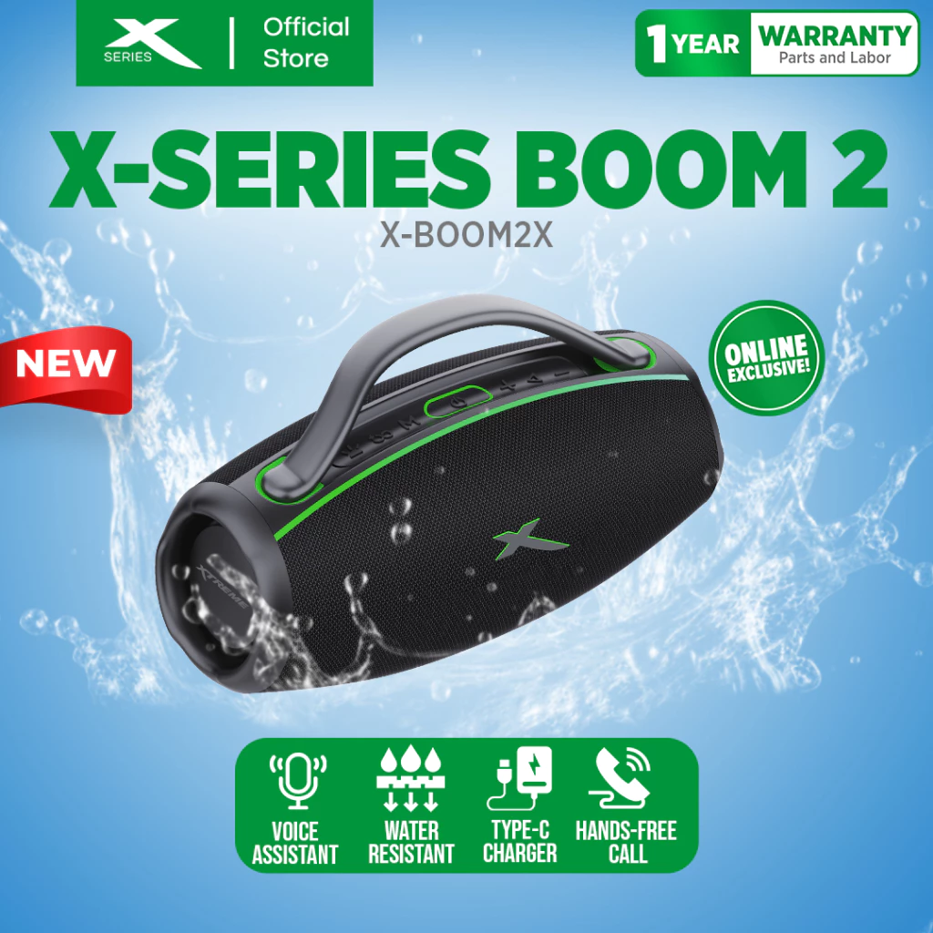 55% OFF X-SERIES BOOM2 IPX6 Water Resistant PORTABLE TWS SPEAKER WITH EQ Bass Boost & SUB-WOOFER X-BOOM2X