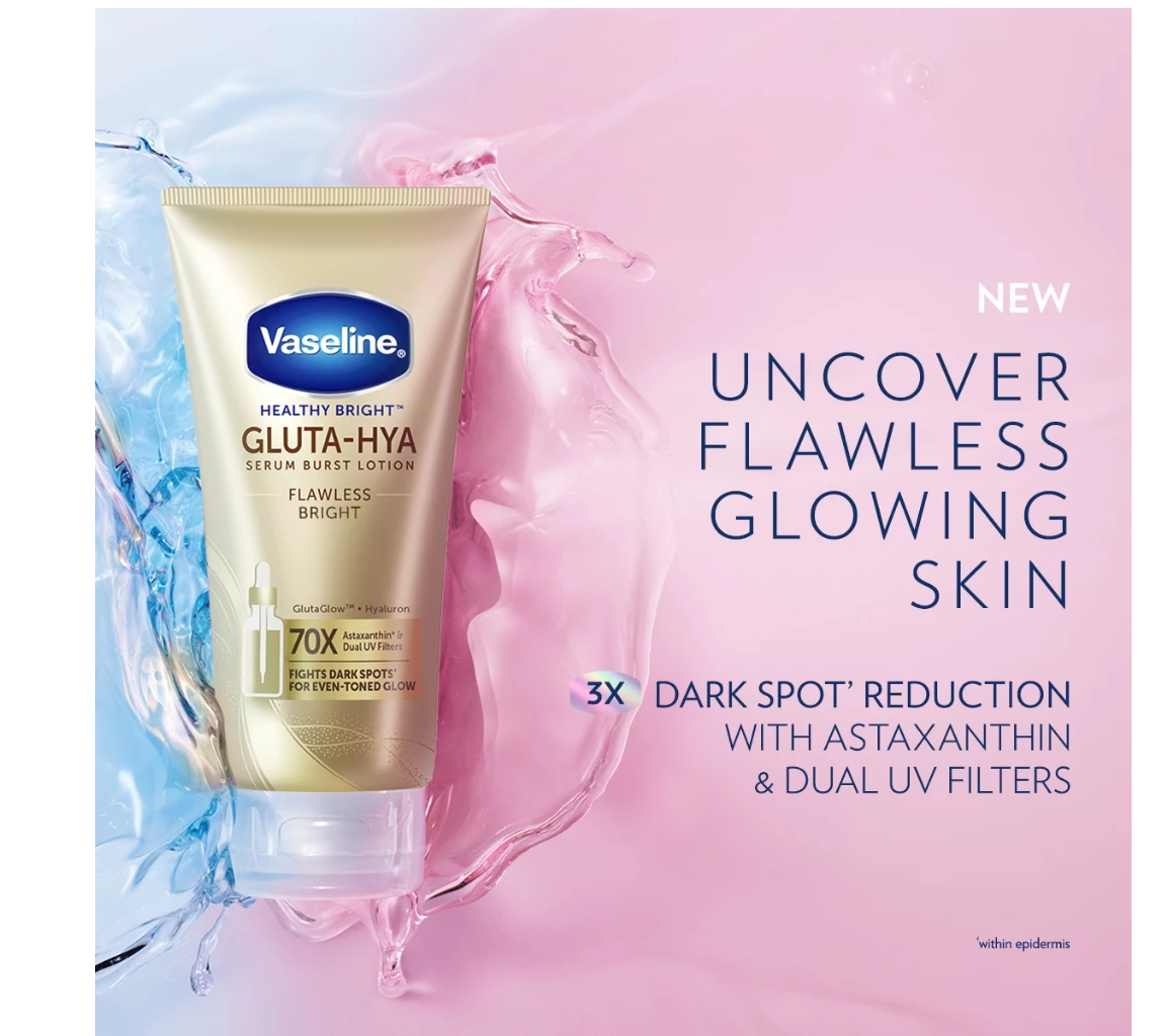 51% OFF Buy 2 Vaseline Gluta Hya Serum Burst Flawless Bright 330ml, Get 40% Off