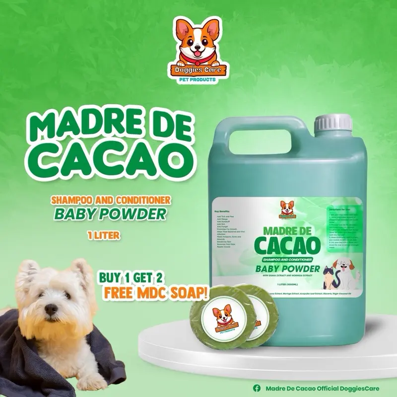 42% OFF Madre De Cacao Premium Shampoo & Conditioner 1 Liter with Guava, Moringa and Acapulko Extracts - FREE 2PCS SOAP