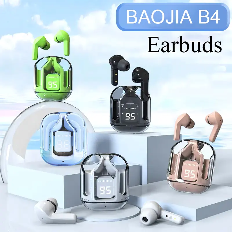 94% OFF B4 Earbuds Wireless bluetooth Earphones For iPhone And Android Built-in Microphone Earphone In Ear Headset Touch Control headhones Noise Cancellation Audio Electronic