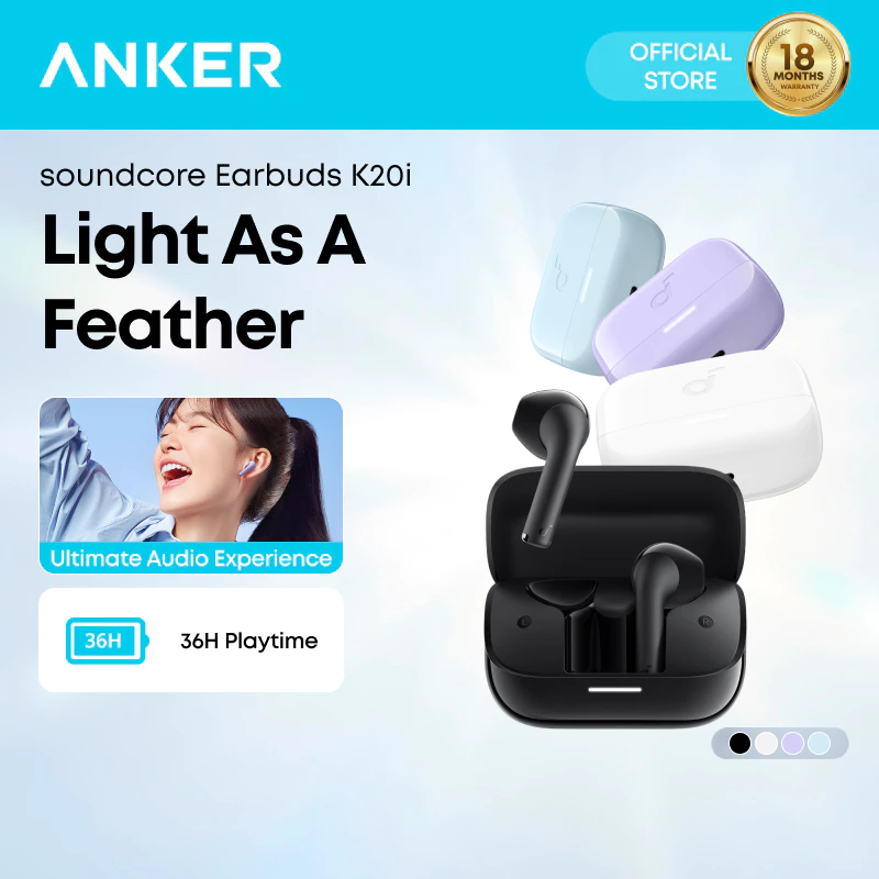 3% OFF Anker soundcore K20i Semi Earbuds with Mic 13mm Drivers TWS Customs E22 Headphones Bluetooth 5.3 Headsets for Cellphone