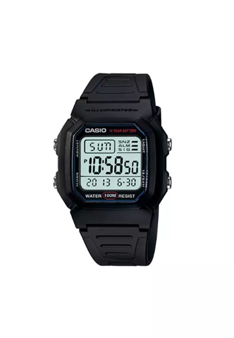55% OFF Men's Digital W-800H-1AV Black Resin Band Sport Watch