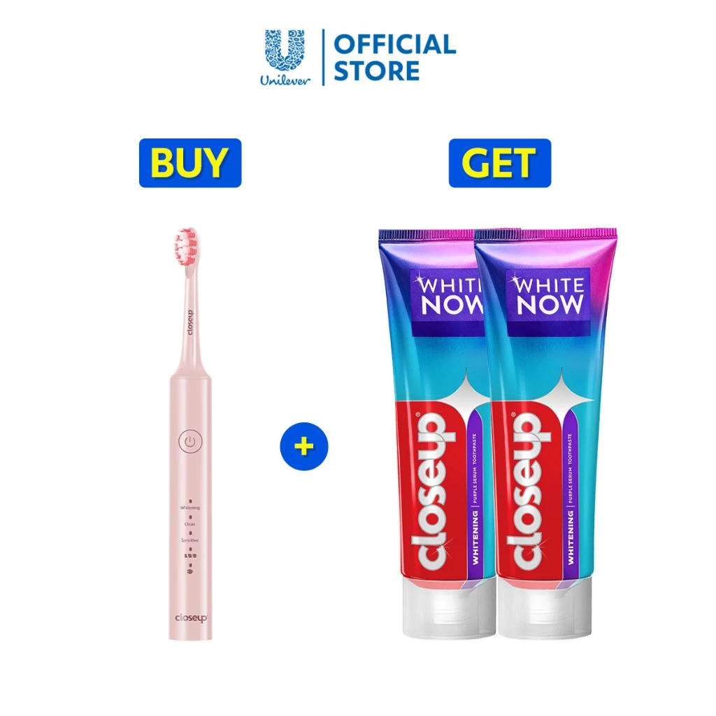 50% OFF Closeup Sonic Electric Toothbrush Pink, Get 2 Free Closeup White