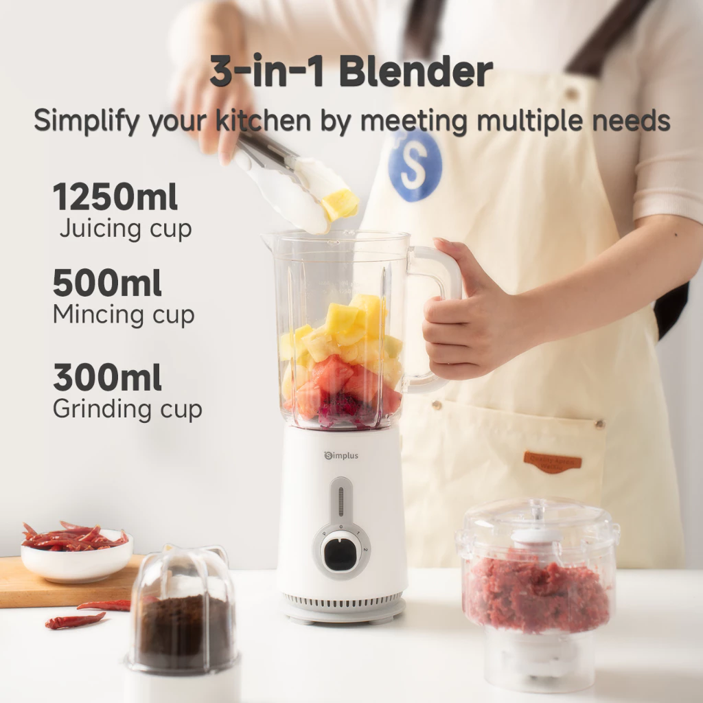 Simplus Blender 3 in 1 Food Processor Multi-functional Juicer Meat Grinder Chopper