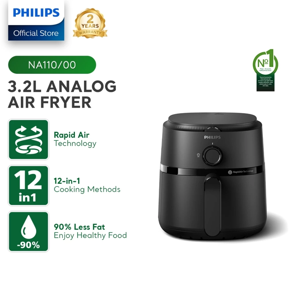 74% OFF PHILIPS Air Fryer NA110/00 Healthy Low Fat Multi-cooker 3.2 Liters, Non-Stick Frying Basket