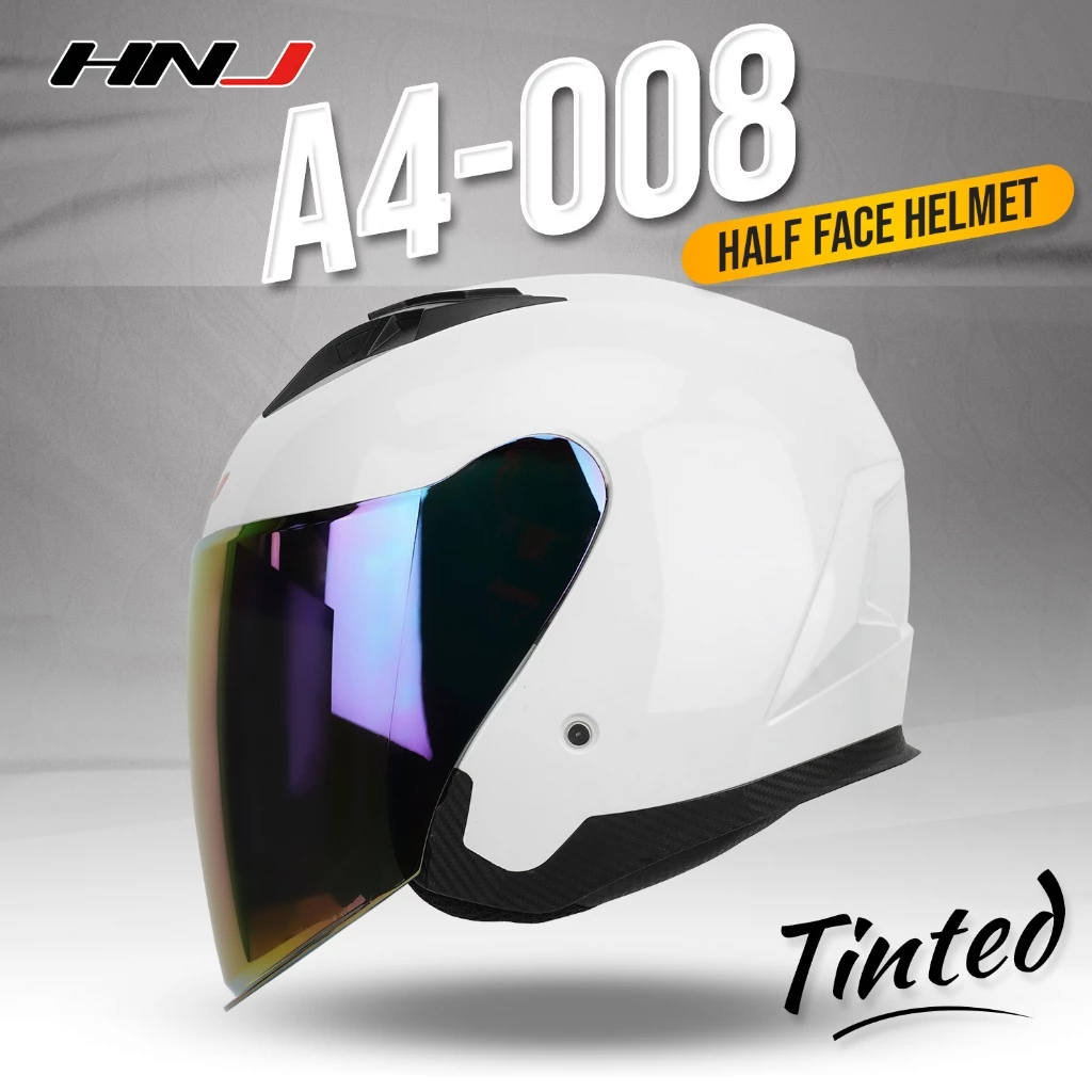45% OFF HNJ A4-008 Tinted Plain Color helmet half face for motorcycle