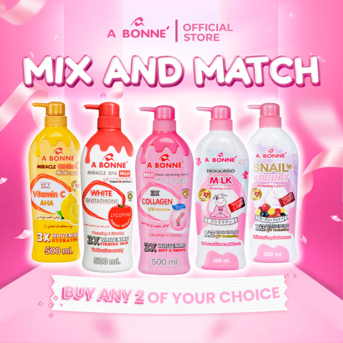 36% OFF 【Bundle of Mix and Match Lotion】 Abonne Whitening Milk Lotion from Thailand 500ML