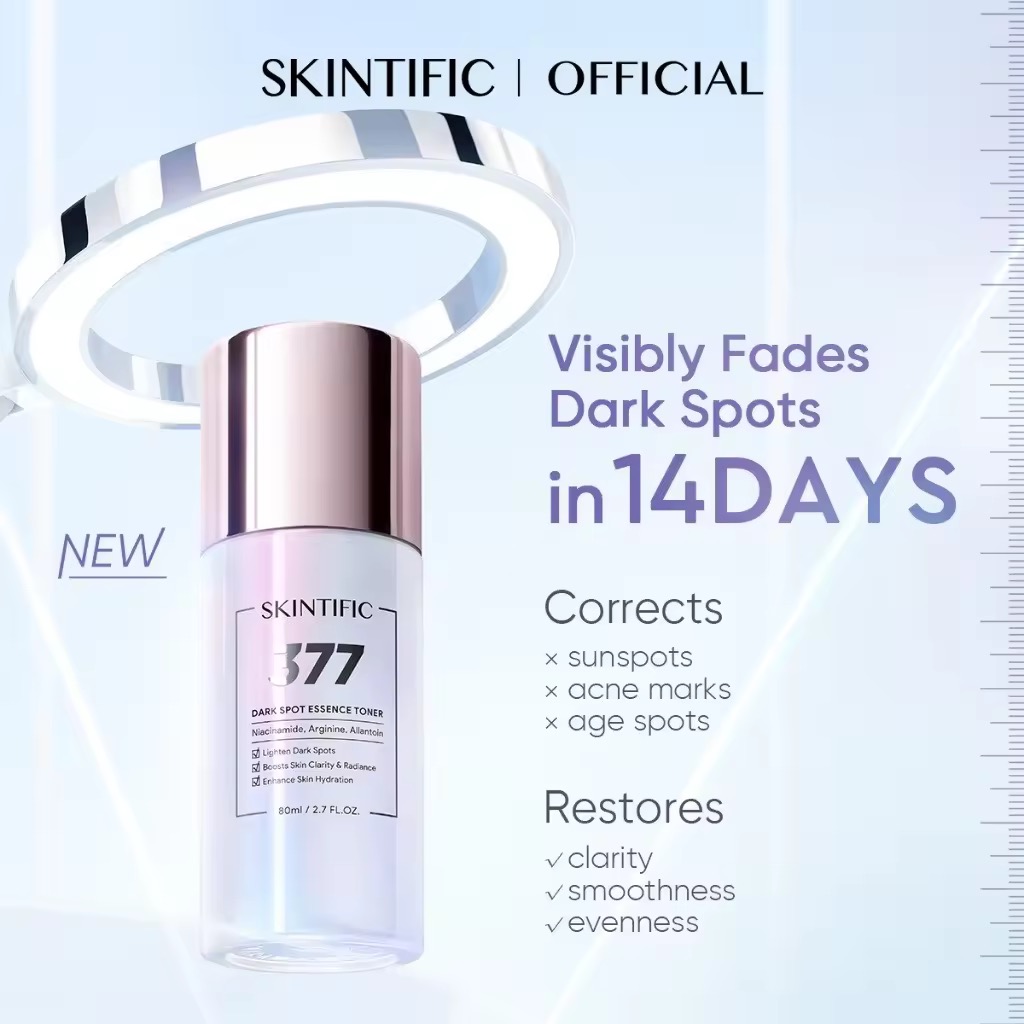 SKINTIFIC 377 Anti Dark Spot Essence Toner 80ml  Brightening Lighten Boosts Smooths Skin in 14 Days