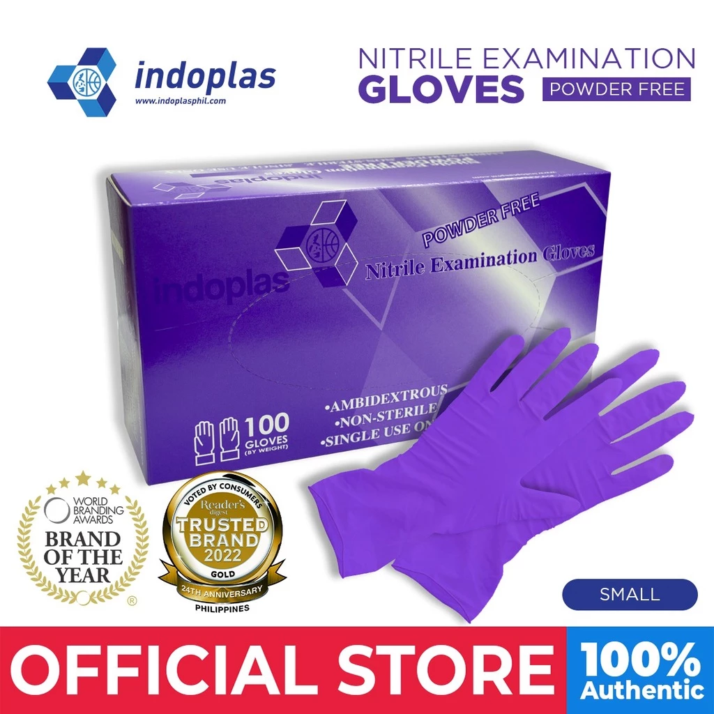 85% OFF Indoplas Nitrile Examination Gloves Box of 100 (Small) - 1 Box
