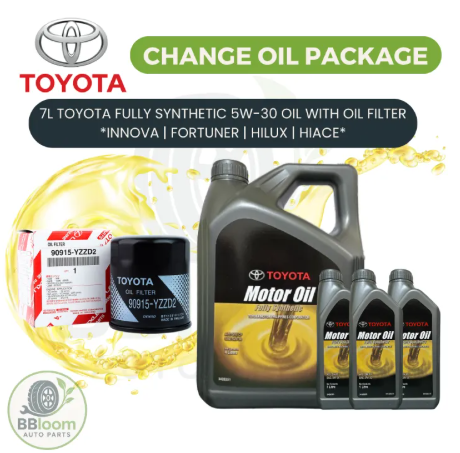 59% OFF Toyota 5W-30 Fully Synthetic Engine Oil [7 Liters + Oil Filter] Change Oil Package for Diesel/Gas Innova | Fortuner | Hilux | HiAce