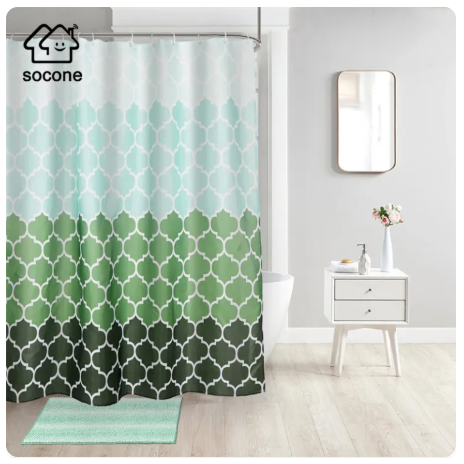 58% OFF Socone Shower Curtain Waterproof Non-transparent Makapal 180x180CM 70x70inches Including Shower Rings