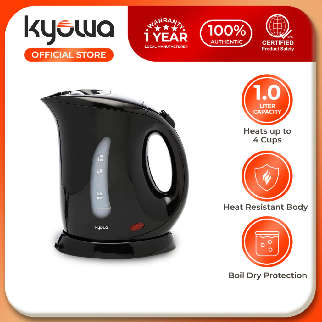 27% OFF Kyowa 1.0 Liter Electric Kettle - Black (KW-1306)