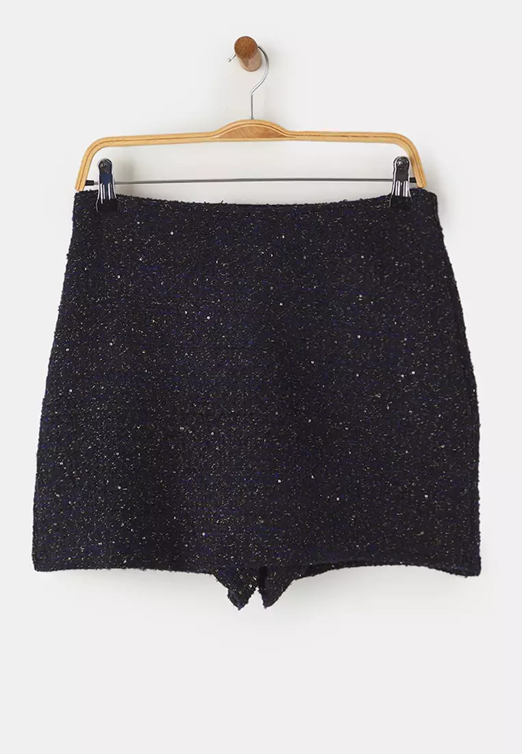 42% OFF Trendyol Glitter Tweed Shorts