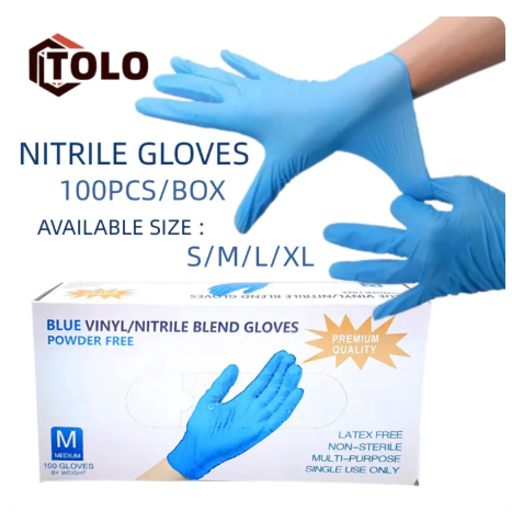 73% OFF 100Pcs Disposable Gloves Nitrile Vinyl Latex Free Powder Free Non-Sterile Healthcare Food Handling Use Personal Protective Equipment Tattoo Gloves Multi-Purpose