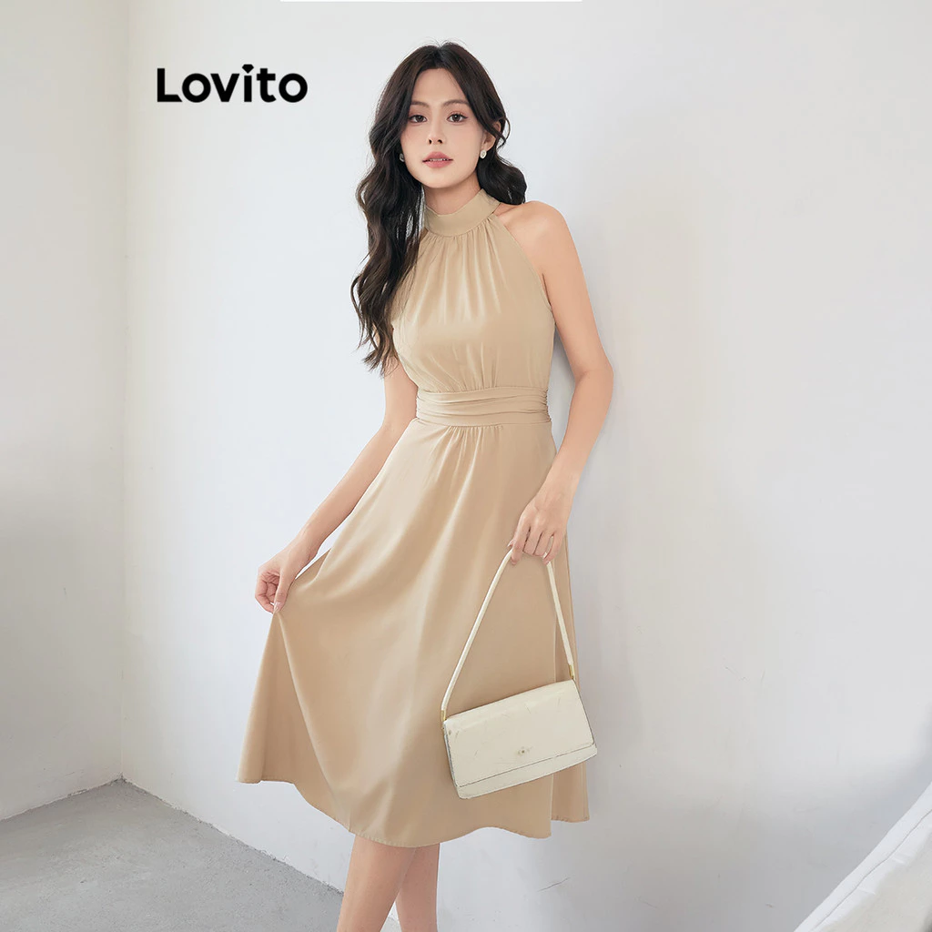 51% OFF Lovito Casual Ruched Summer/Spring Dress for Women L105MD531