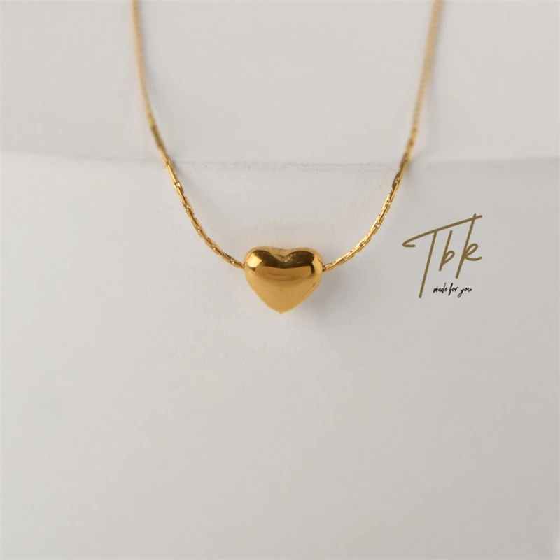 74% OFF TBK Minimalist Heart Necklace for Women 18k Gold Accessories Hypoallergenic 1386n