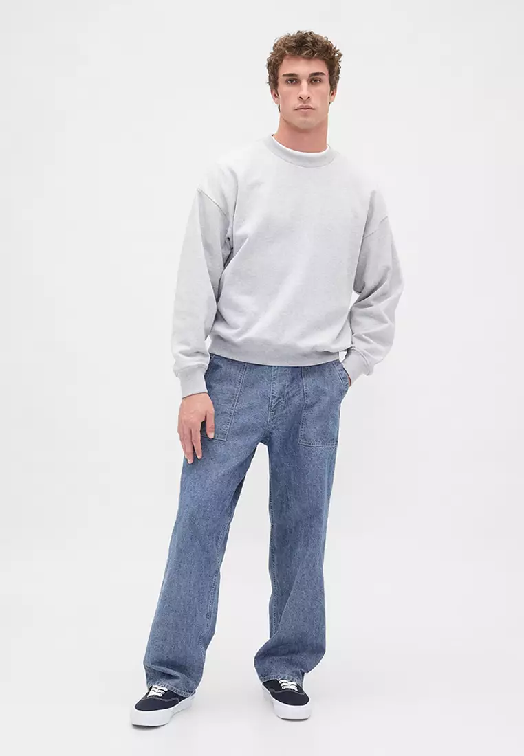 55% OFF Heavyweight Chambray Baggy Trouser Jeans
