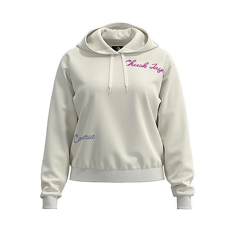 18% OFF Converse Chuck Patch Standard Fit Hoodie AOP Women's Jacket - Converse Egret