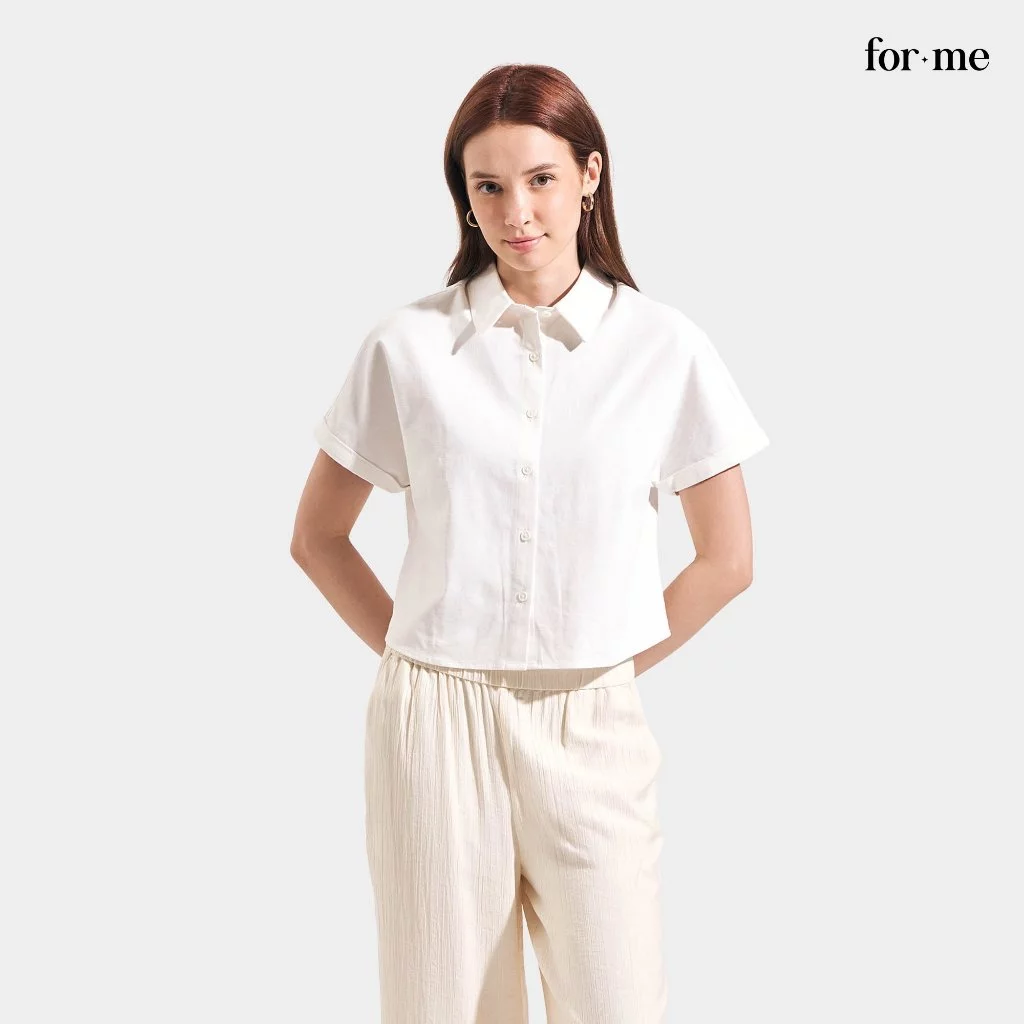 37% OFF ForMe Collared Button Down Top For Women