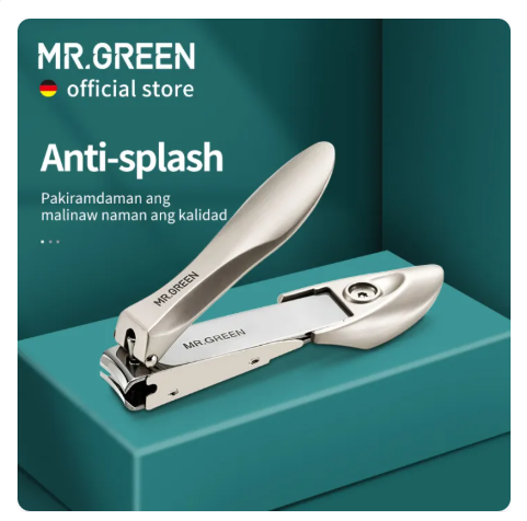 50% OFF MR.GREEN Nail Clippers Stainless Steel Anti Splash Fingernail Cutter Manicure Tools Bionics Design Nail Trimmer Pedicure Scissor
