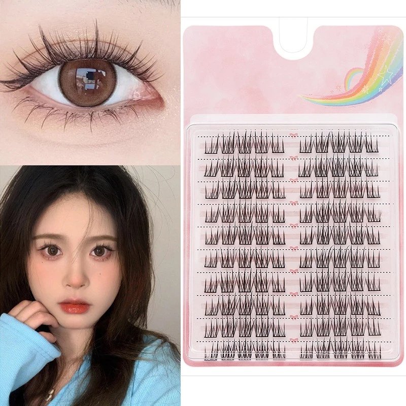 40% OFF New 3/5Rows Segmented Little Devil False Eyelashes Bridal Makeup Fairy Hair Natural Imitation Grafting Cos Comic Eye Lash