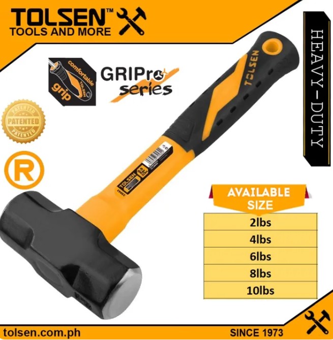 50%OFF Tolsen Sledge Hammer (2lbs | 4lbs | 6lbs | 8lbs | 10lbs) GriPro Series Fiberglass Handle