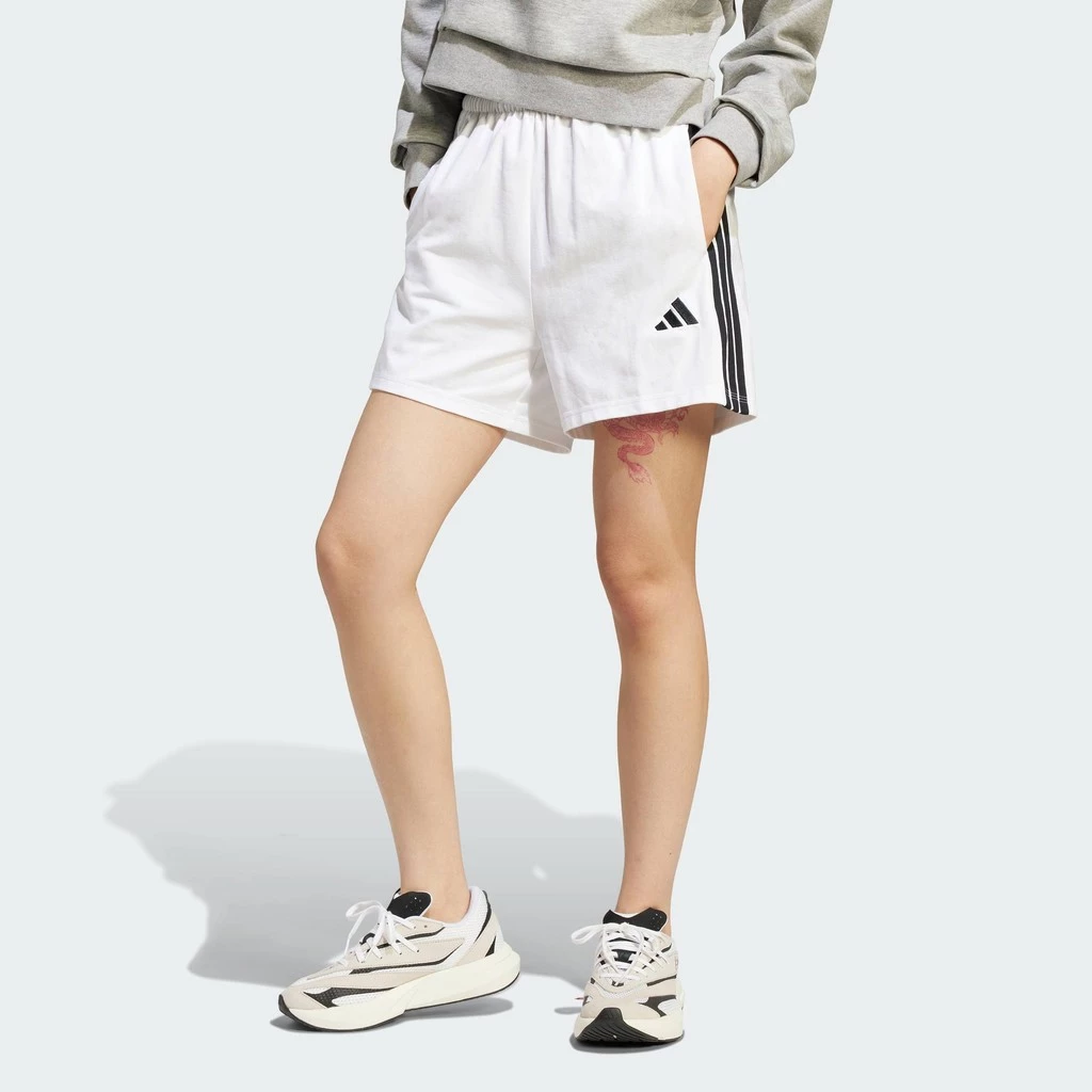 25% OFF adidas Lifestyle Essentials 3-Stripes Cotton Shorts Women White JD0910