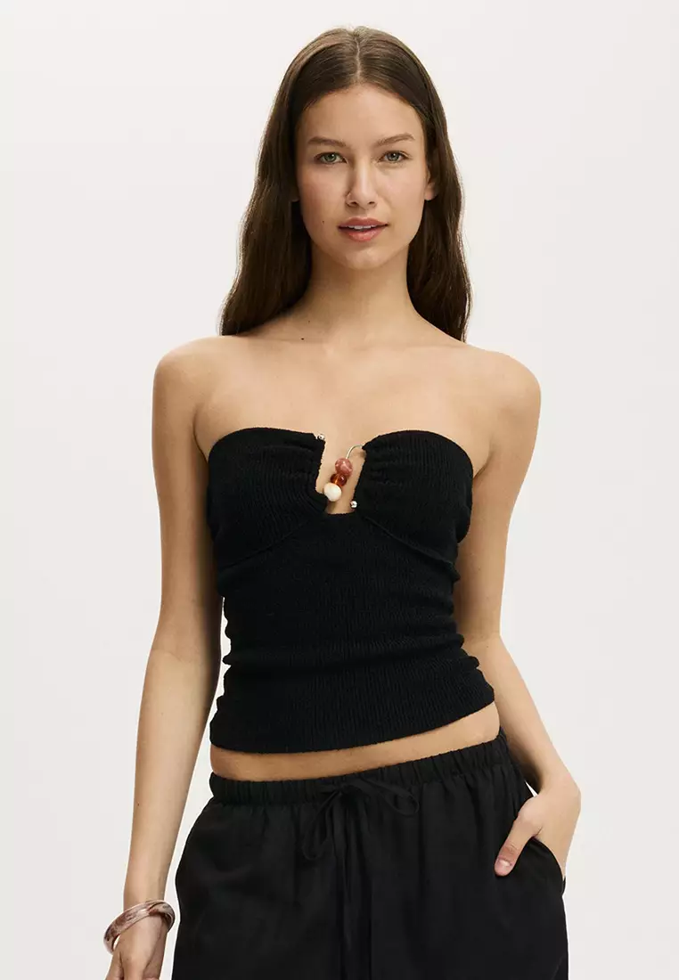 75% OFF Cotton On Metal Trim Knit Bandeau Top