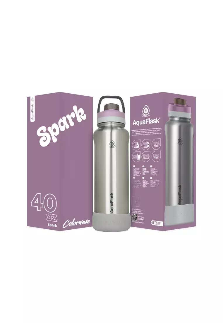 67% OFF Aquaflask 40oz Spark Colorwave Sports Lid Collection Stainless Steel Water Bottle