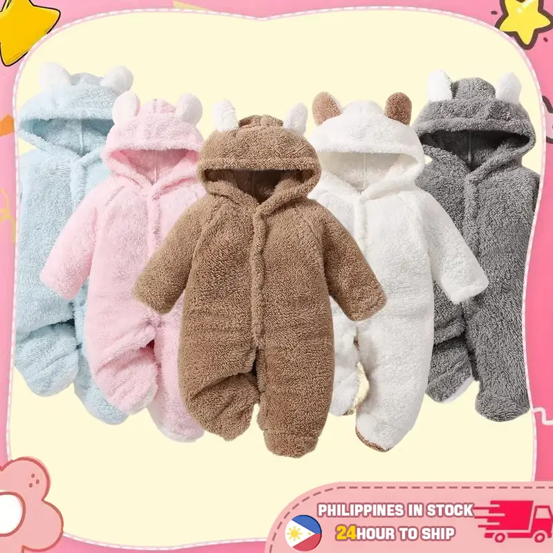 30% OFF Newborn Girl Boy Clothes Sleepwear Coral Baby Romper Born Fleece Hoodie Long Sleeve Toddler Jumpsuit