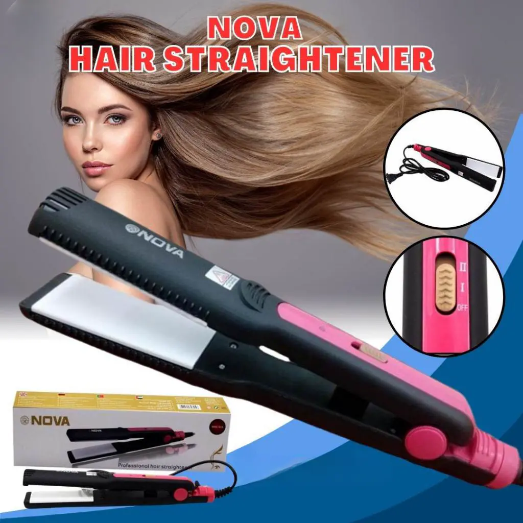 48% OFF Portable Hair Curl Straightener Flat Iron Perm Splint With Cartoon Case Hair straight