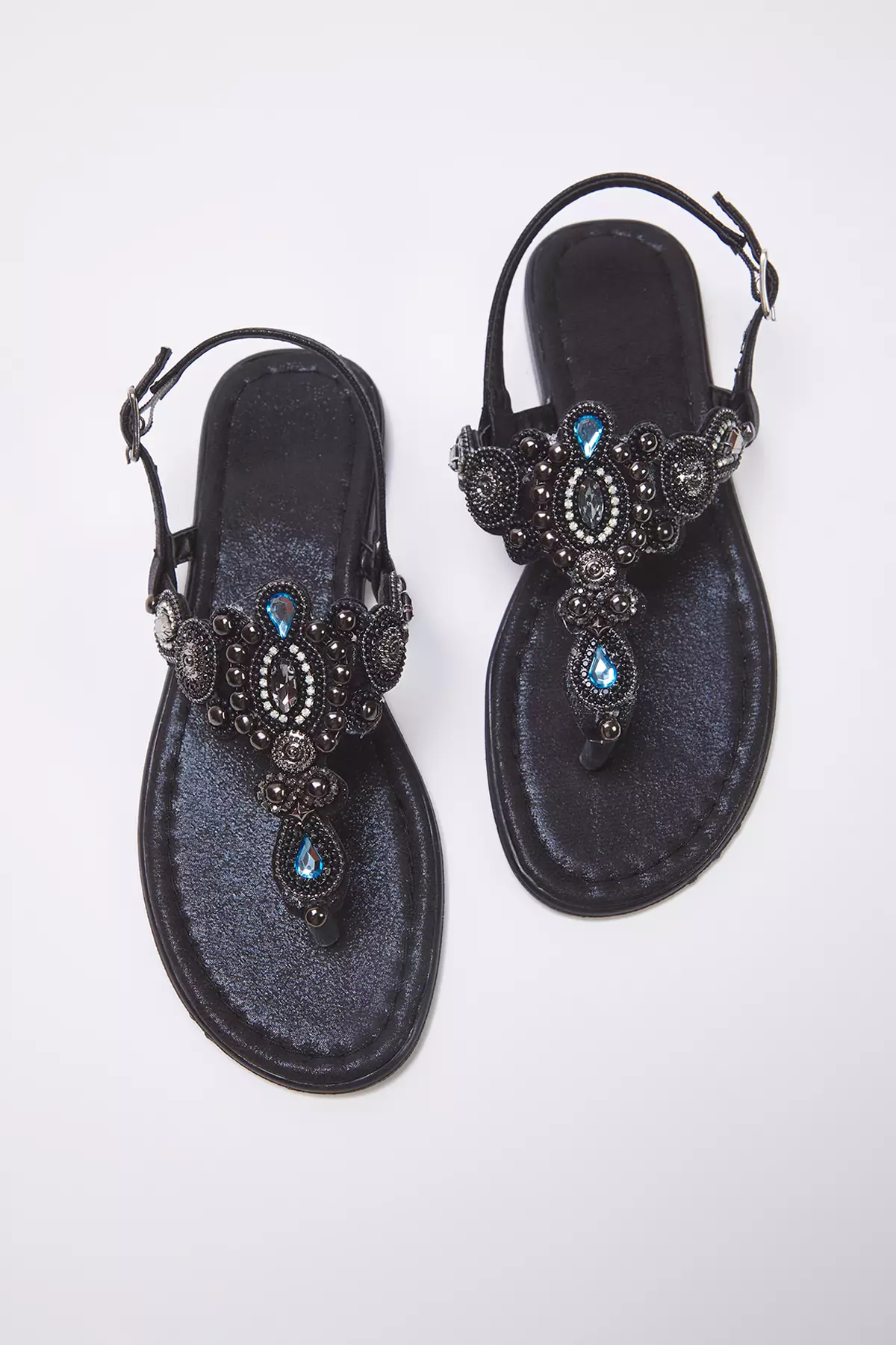 35% OFF Black Stone Accessory Ankle Strap Flip Flops Women's Stylish Sandals Takss25Sd00005