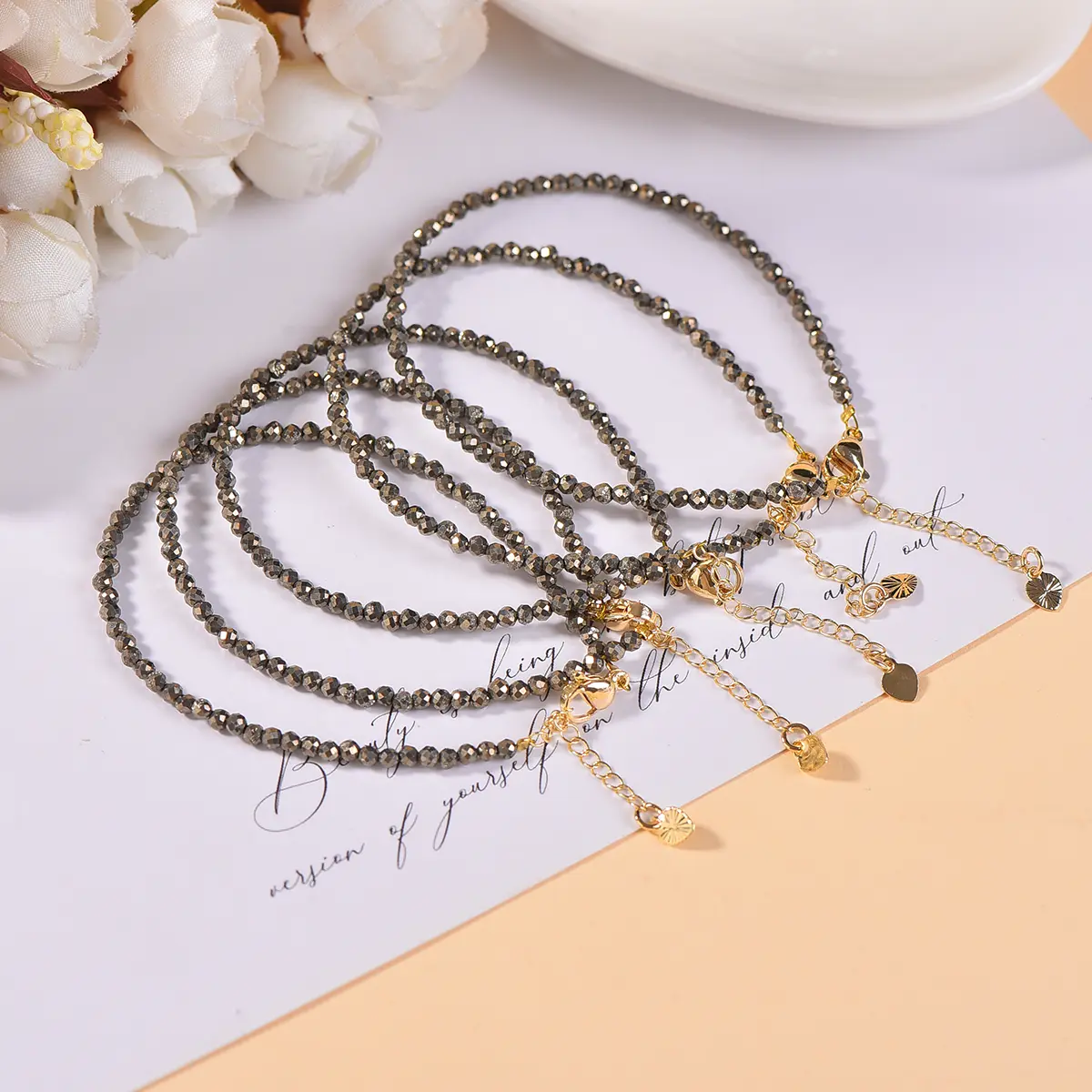 8% OFF 3mm genuine natural pyrite bracelet DIY women's bracelet new style grand and beautiful