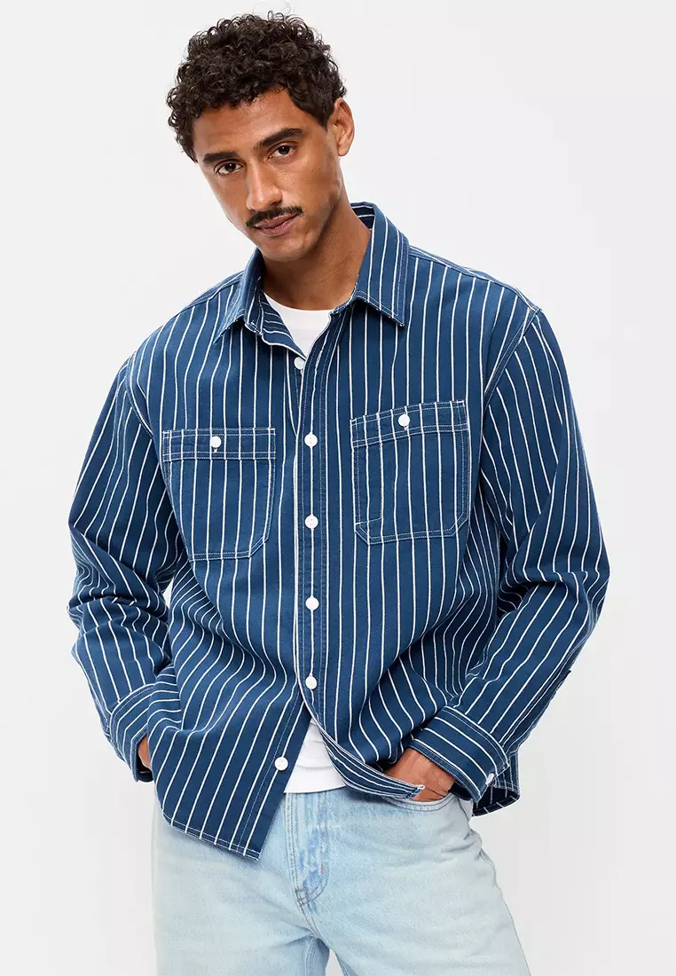 30% OFF Old Navy Loose Fit Striped Workwear Shirt