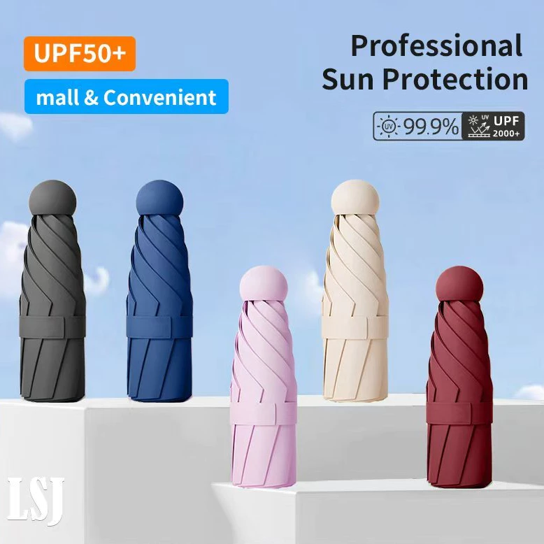 46% OFF LSJ Capsule Mini UV Umbrella Six-Folds small Umbrella Folding UV Protection(manual)