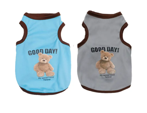 28% OFF Cartoon Bear Dog Clothes Cute Cotton Pet T-shirt Cats Vest for Puppy Small Medium Dogs cat clothes