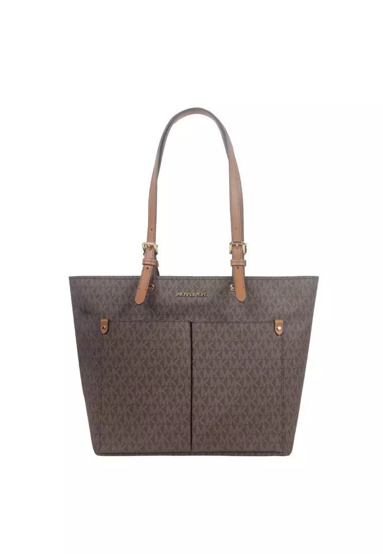 52% OFF Jet Set Medium Logo Pocket Tote Bag In Brown 35F3GTVT3B