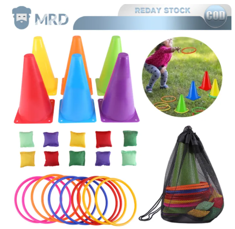 54% OFF Indoor/Outdoor Throwing Ring Set with Obstacle Cones Ideal for Football Training and Sensory Play