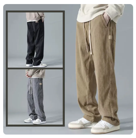 50% OFF XC Corduroy Pants for men Summer Thin style Korean Khaki Baggy Straight cut Slacks Slocks Trouser Pants Unisex