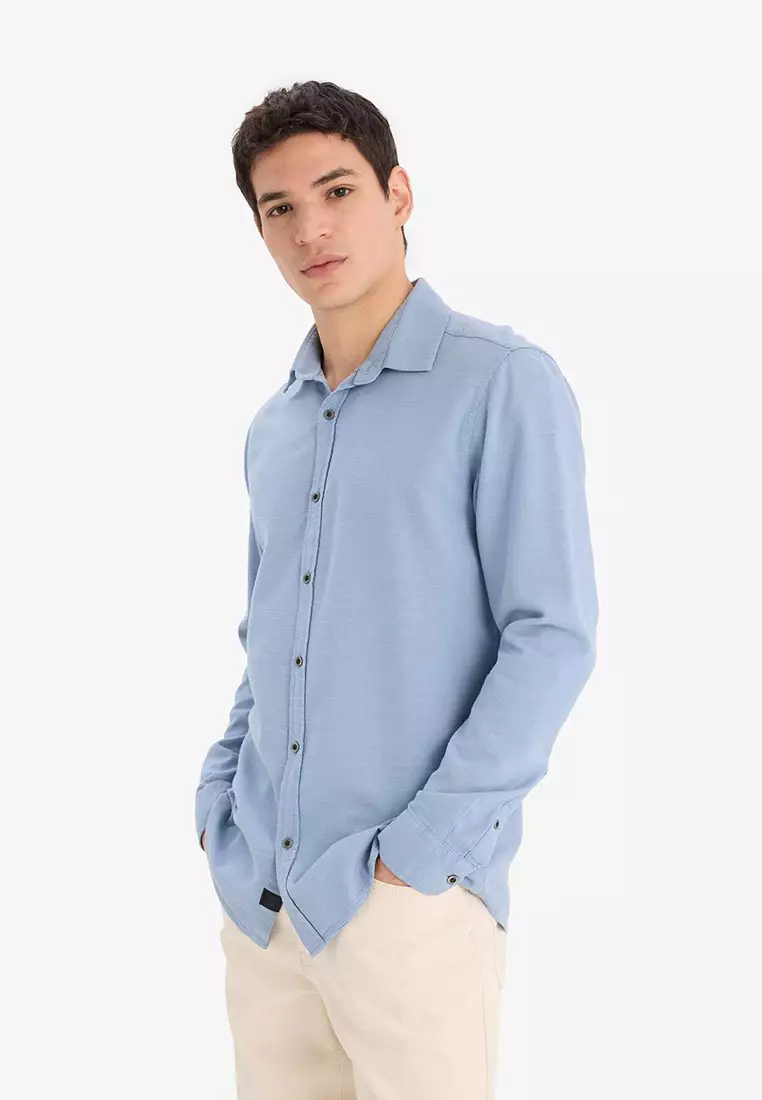 80% OFF Slim Fit Basic Long Sleeves Shirt